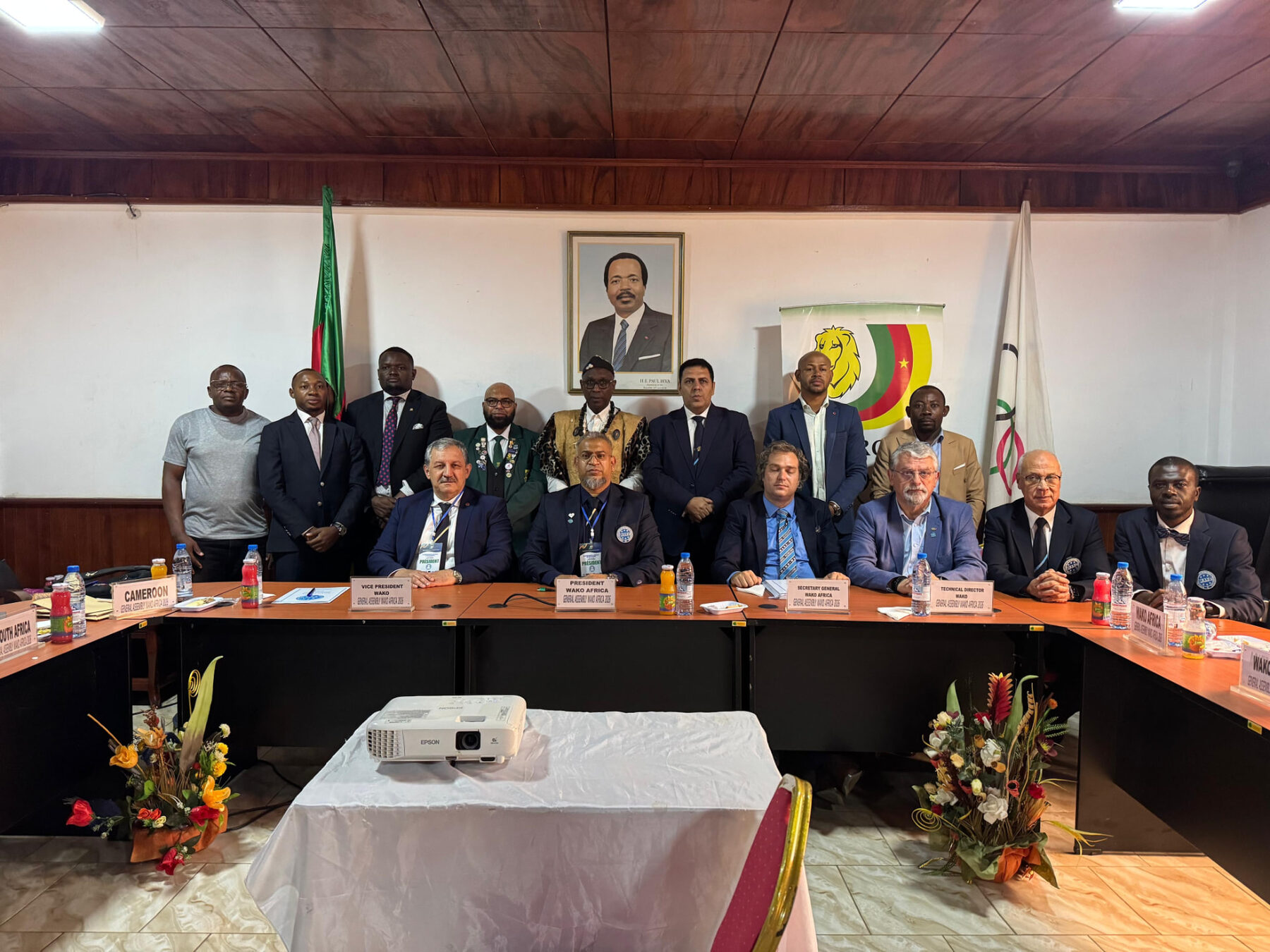 National flags of WAKO Africa member federations at the General Assembly